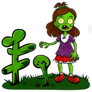 Zombie Girl Cartoon Png Mpk PNG image