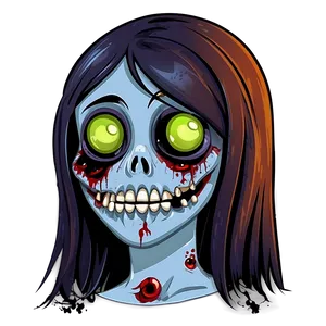 Zombie Girl Cartoon PNG Qgh24 PNG
