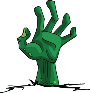 Zombie Hand Rising From Ground