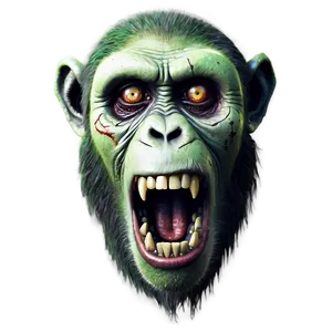 Zombie Monkey Face Horror PNG 06272024 PNG