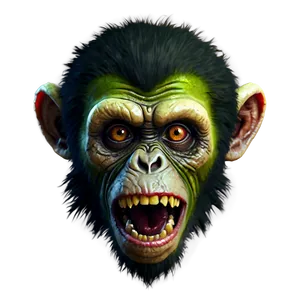 Zombie Monkey Face Horror PNG Wby11 PNG