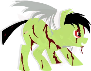Zombie Pony Illustration PNG