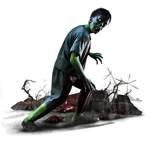 Zombie Science Fiction Scene PNG 3 PNG