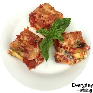 Zucchini Lasagna Platedwith Basil PNG image